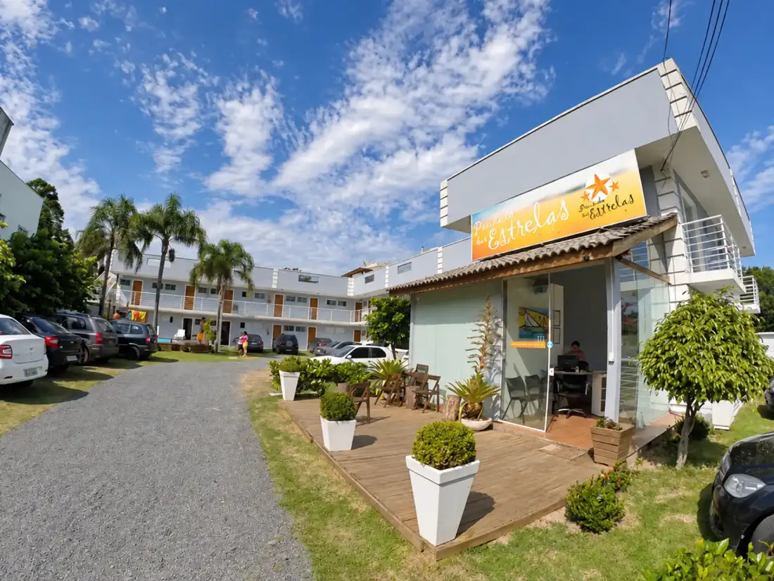 Entrance and reception of Pousada das Estrelas in Fortaleza da Barra